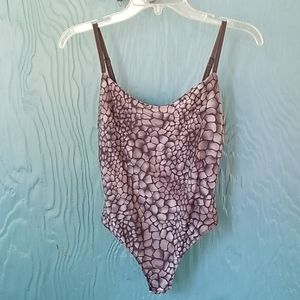Victoria's Secret Thong Bodysuit Grey Snakeskin S